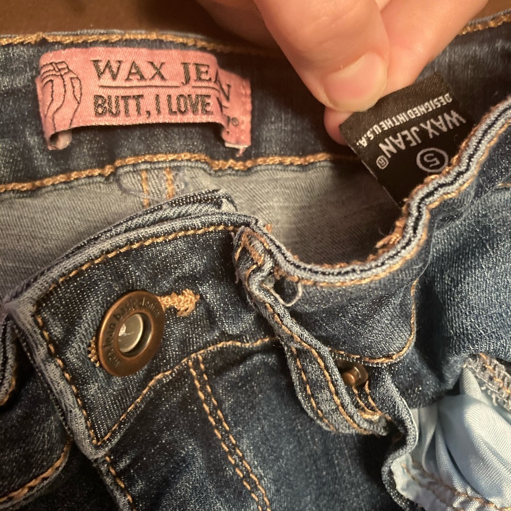 Blue ripped jeans
